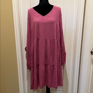 Ava & Viv Long Sleeve Pink Dress